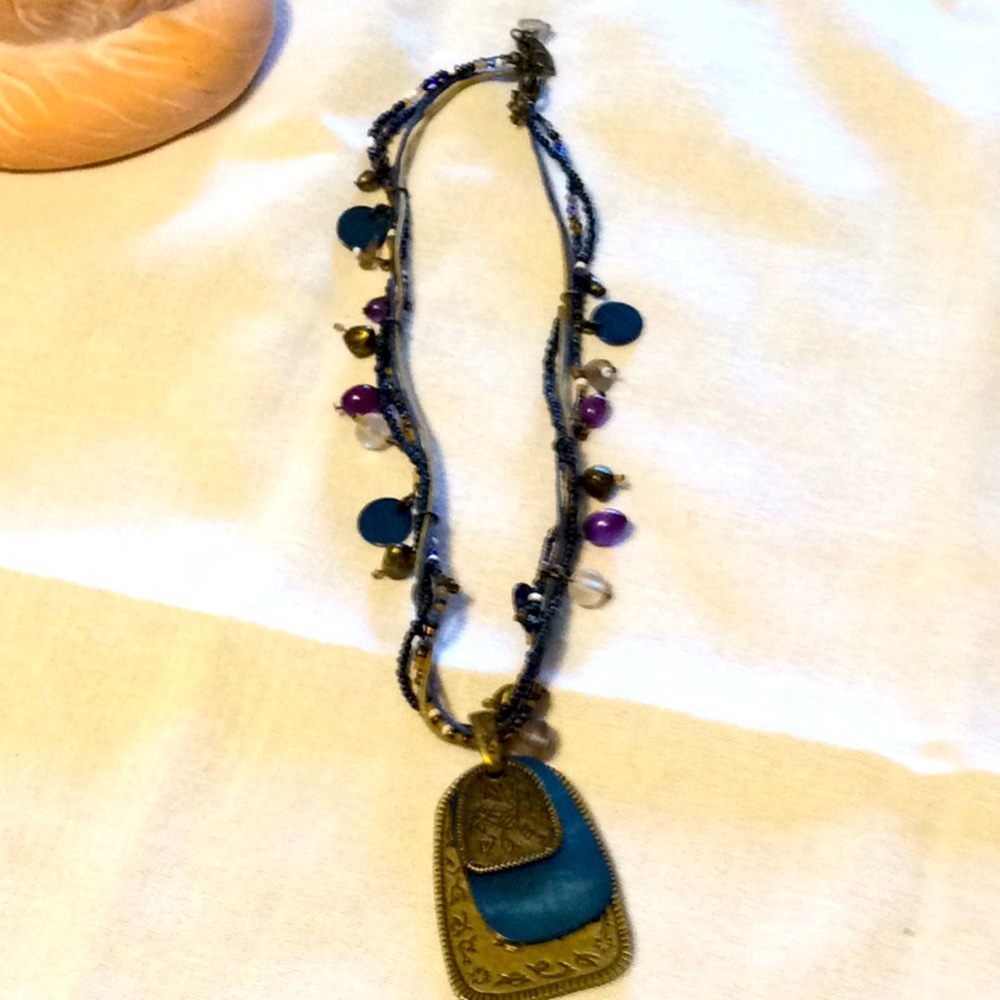 NWOt 10.5” Soho Bohemian Hammered gold necklace.